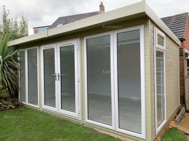 Pent Garden Office 471 - Painted, Double Glazed PVCu, Fitted Free
