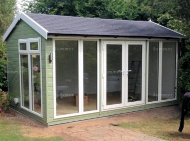 Apex Garden Office 485 - Painted, Double Glazed PVCu, Fitted Free