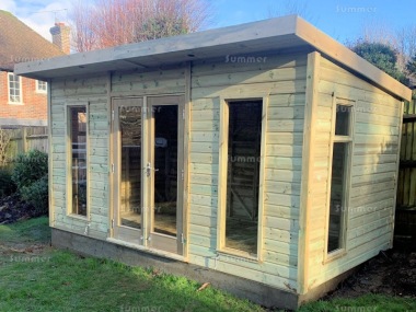Pent Summerhouse 710 - Pressure Treated, Large Panes, Fitted Free