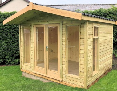 Apex Summerhouse 716 - Pressure Treated, Large Panes, Fitted Free