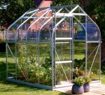 Aluminium Greenhouse 137 - Silver, Curved Eaves Aluminium Greenhouse 137 - Silver, Curved Eaves