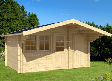 Two Room Apex Log Cabin 465 - Double Glazed