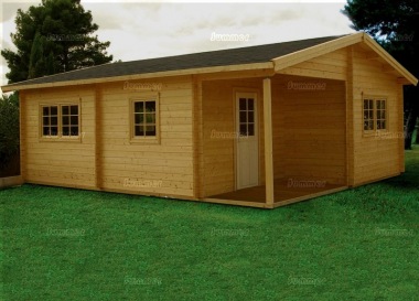 Multi Room Apex 70mm Log Cabin 809 - Integral Porch