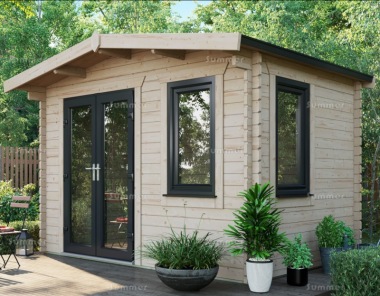 45mm Apex Log Cabin 913 - Double Glazed PVCu, Large Panes