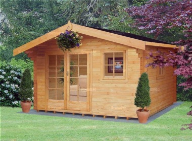 Shire Tunstall Log Cabin - Double Door