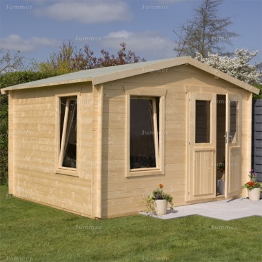 Rowlinson Garden Retreat Log Cabin - Plain or Georgian, Double Doors, FSC® Certified