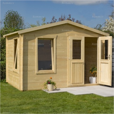 Rowlinson Garden Studio Log Cabin - Plain or Georgian, Double Doors, FSC® Certified