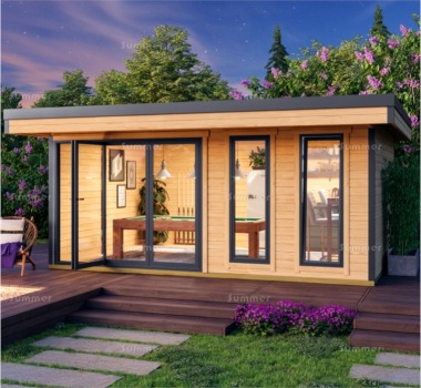 45mm Log Cabin 176 - Modern Aluminium Hybrid, FSC® Certified 45mm Log Cabin 176 - Modern Aluminium Hybrid, FSC® Certified