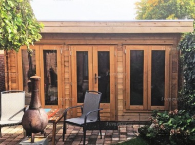 Lugarde Double Glazed Pent Roof Log Cabin 601 - Large Panes Lugarde Double Glazed Pent Roof Log Cabin 601 - Large Panes