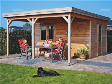 Lugarde Pent Roof Gazebo 394 - With Integral Summerhouse