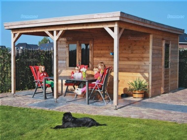 Lugarde Pent Roof Gazebo 394 - With Integral Summerhouse Lugarde Pent Roof Gazebo 394 - With Integral Summerhouse