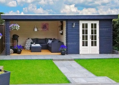 Woodpro Pent Roof Gazebo 697 - With Integral Summerhouse Woodpro Pent Roof Gazebo 697 - With Integral Summerhouse