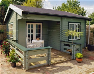 Lugarde Side Door Apex Log Cabin 295 - Bespoke, Integral Porch Lugarde Side Door Apex Log Cabin 295 - Bespoke, Integral Porch