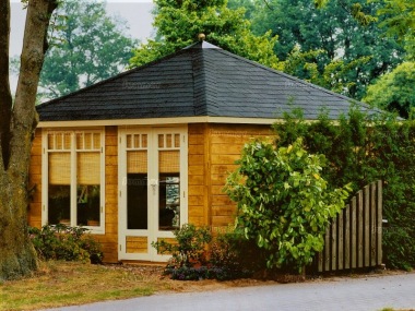 Hipped Roof Double Door Log Cabin 306 - Bespoke Hipped Roof Double Door Log Cabin 306 - Bespoke