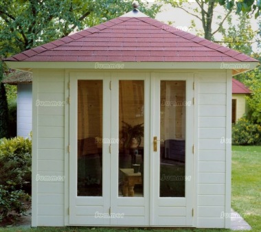 Lugarde Hipped Roof Folding Door Log Cabin 308 - Bespoke Lugarde Hipped Roof Folding Door Log Cabin 308 - Bespoke