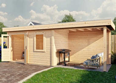 Lugarde Select Pent Roof Gazebo 256 - With Integral Summerhouse Lugarde Select Pent Roof Gazebo 256 - With Integral Summerhouse