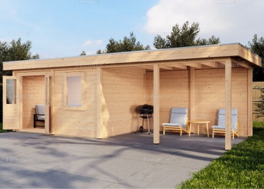 Lugarde Select 28mm Pent Roof Gazebo 257 - With Integral Summerhouse