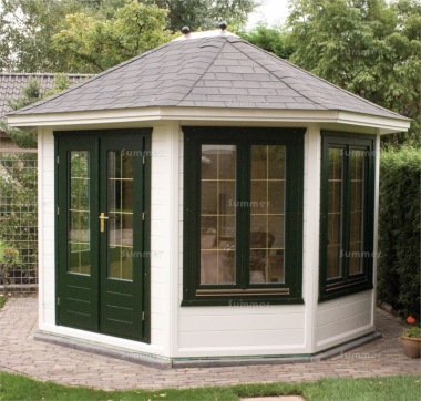 Octagonal Summerhouse 677 - Leaded Glass, 45mm Thick Walls