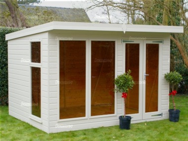 Pent Summerhouse 237 - Low Level Glazing, Double Door, Fitted Free