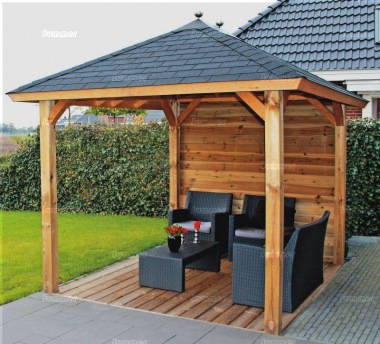 Lugarde Wooden Gazebo 323 - Hipped Roof, Felt Tiles
